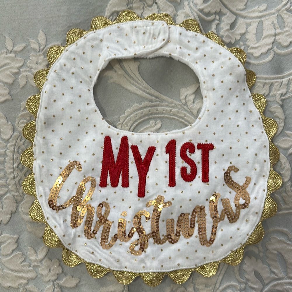 Mud Pie Holiday Bib - My First Christmas